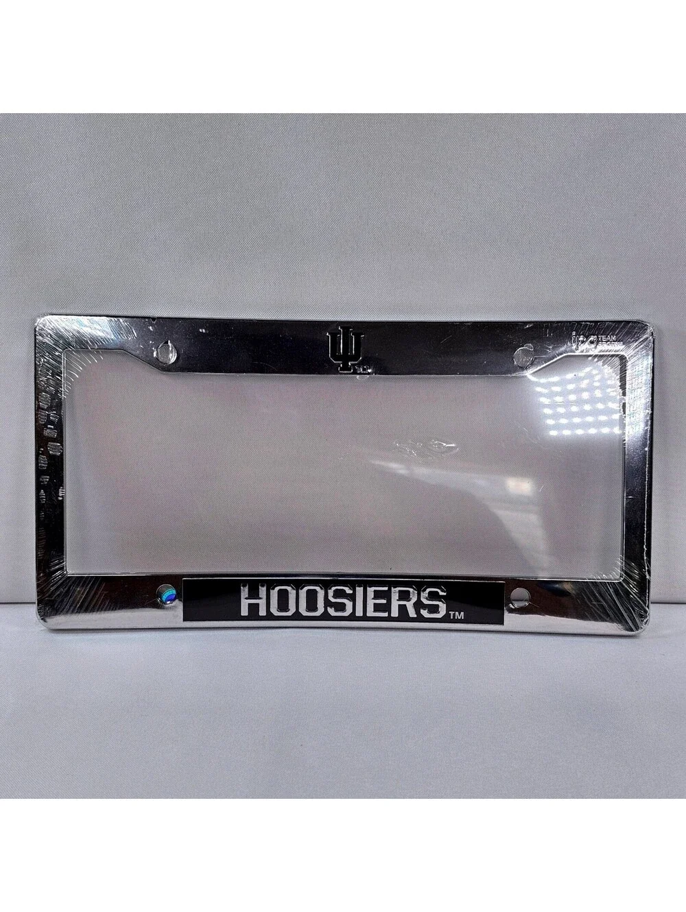 Indiana University Hoosiers License Plate Frame Chrome IU Logo Team Sports NEW
